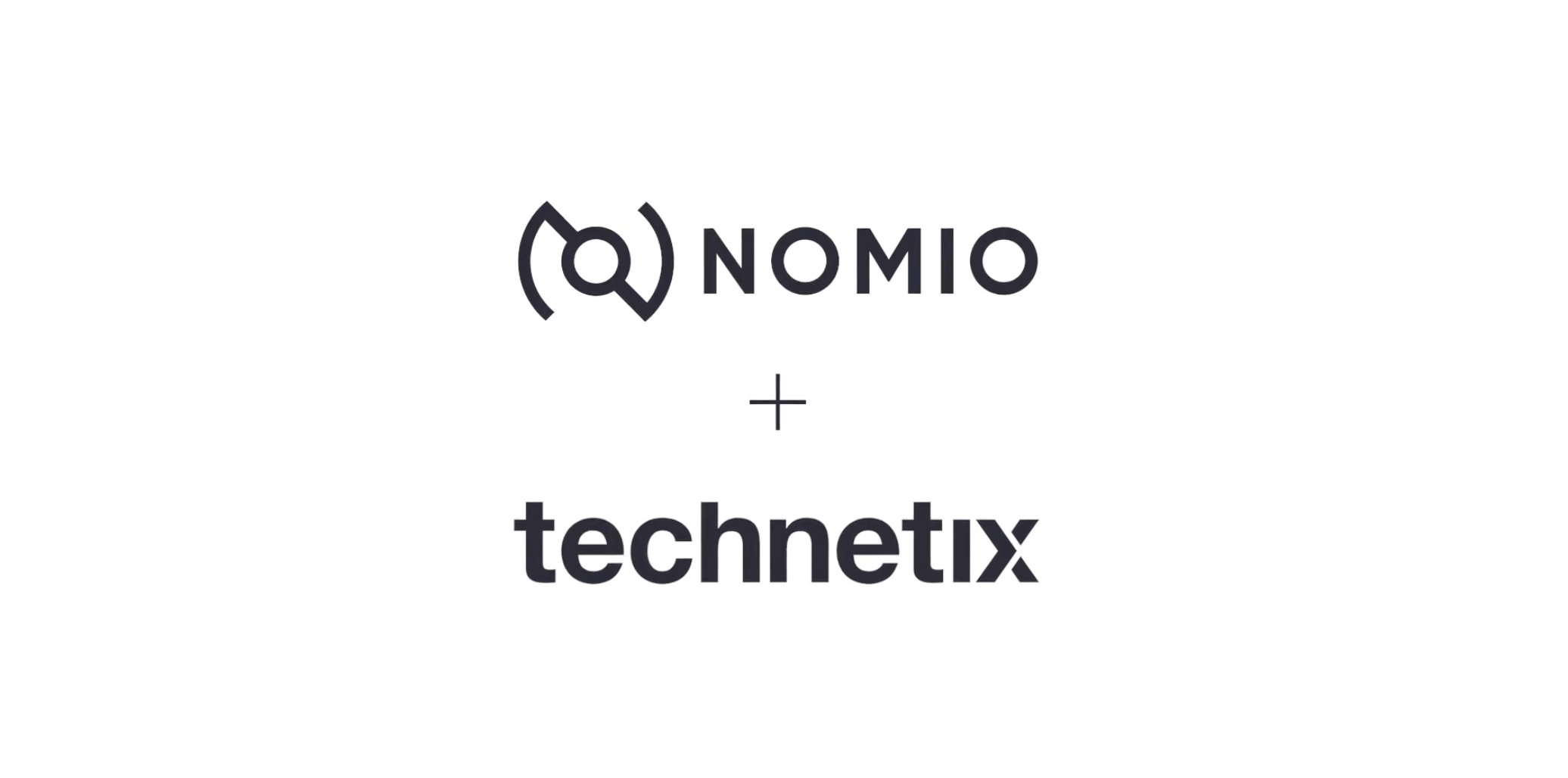 The Nomio logo and the Technetix logo on a white background